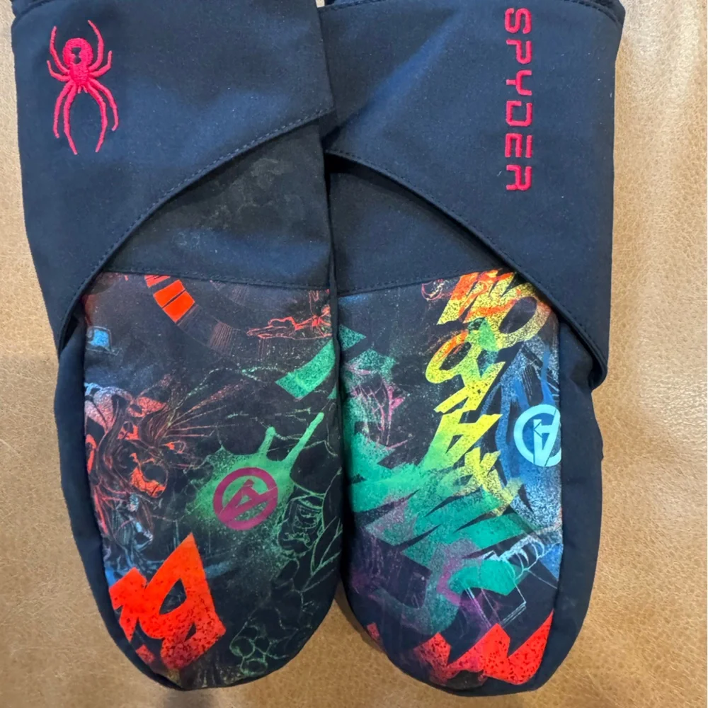 Spyder Black Slippers with Red Stitching
